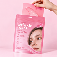 Sachet plastique personnalisé thermoscellé sur trois côtés pour emballage de masques faciaux, patchs lissants pour poitrine, front, sous les yeux et cou, et produits cosmétiques
