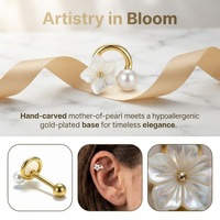 Bijoux de piercing en acier inoxydable 316L pour femme, pour piercing coach/Daith/cartilage, avec perle délicate, à filetage interne
