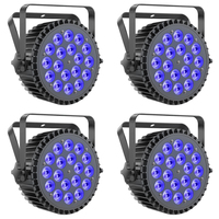 4 Projecteurs PAR LED 180W RGBWA+UV 6-en-1 DMX512 avec Contrôle Automatique/Par Son, Effet Stroboscopique, Éclairage de Scène pour Salles de Danse et Fêtes, Protection IP33