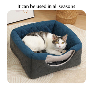Bester Preis Halb geschlossenes Plüsch-Haustier bett Komfortable Katzen höhle Outdoor-freundliches Katzen nest für Katzen und Hunde - Product Image 4