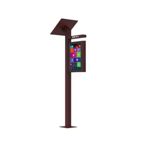 P6 Ngoài Trời LED Hiển Thị Quảng Cáo Hiển Thị Stand Thông Minh Lamppost Quảng Cáo Máy Ánh Sáng Cực Màn Hình