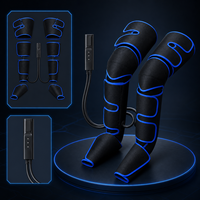 Masseur de jambes à compression d'air avec chaleur, 3 modes d'intensité, pour la circulation, soulagement de la douleur au mollet et au pied, massage de récupération, USB