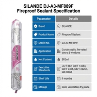 Scellant de construction ignifuge certifié SILANDE DJ-A3-MF889F, sachet de 592 ml pour mur-rideau de grande hauteur