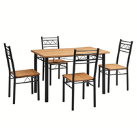 Ensemble table à manger design attrayant avec 4 chaises Ensemble table à manger en MDF + PVC DS-8024