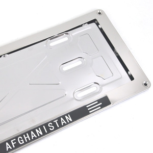 2 Pièces Cadre de Plaque d'Immatriculation en Alliage de Zinc Effet Miroir Afghanistan avec Barre Inférieure Noire et Vis - Product Image 5