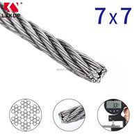 Cable de acero inoxidable 7x7 de 1/8 pulgadas con funda de bucle y dedal de acero, cable de aviación para sistema de barandillas de cubierta