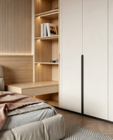 Armarios XINGRUO, Muebles de Dormitorio, Armario Empotrado con Estantes LED y Escritorio para Hogar Moderno