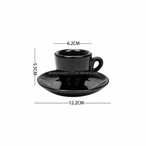 Tasse à café épaisse avec soucoupe Céramique Tasse à expresso extra épaisse Tasses à expresso italiennes épaisses 50ml - Product Image 5