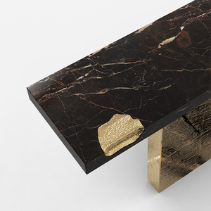 Fabricant chinois de Foshan, table console Empire <span class=keywords><strong>III</strong></span> de marque italienne, style moderne minimaliste de luxe, meubles de maison pour entrée de villa, plateau en marbre - Product Image 3