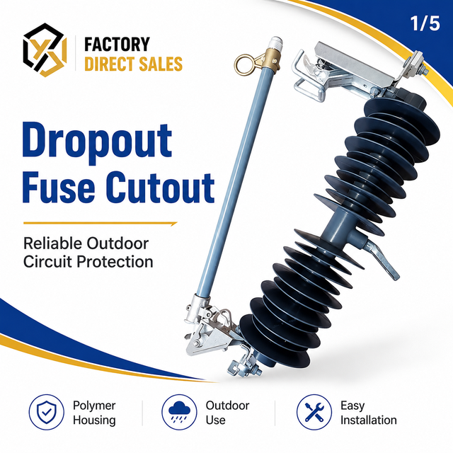 YUANXIN HYK1 35kV to 38kV 100A 200A Polymer Drop Out Fuse Cutout IEC Certified for Outdoor Distribution