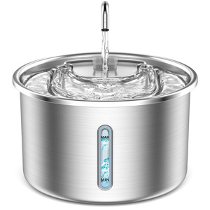 Fontaine à eau pour animaux de compagnie en acier inoxydable 304, distributeur d'eau électrique pour chat et chien avec fonction d'eau courante - Product Image 4