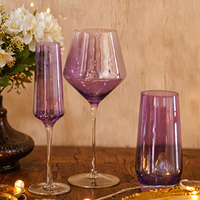 Magnifiques gobelets à eau électro-plaqués violet, verres à champagne, gobelets à vin en cristal pour les fêtes