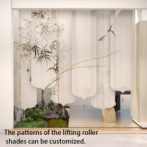 Trung Quốc phong cách tre sơn rèm cuốn thông minh rèm cửa bán trong suốt gạc trang trí phân vùng rèm cửa cho văn phòng - Product Image 2