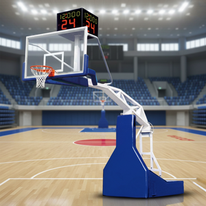 Support de basket-ball <span class=keywords><strong>portable</strong></span> hydraulique réglable manuel 10 pieds, panier de basket-ball commercial pour tout-petits, panier de basket-ball commercial d'intérieur - Product Image 4