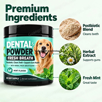 Poudre dentaire naturelle à base de plantes OEM avec saveur menthe fraîche pour le nettoyage des dents, l'haleine fraîche et le soutien des gencives pour chiens