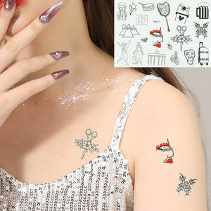 Autocollant de tatouage temporaire artistique d'usine Five & Ten GMPC/Sedex/ISO/EUDR pour décor quotidien de fête, visage abstrait et design <span class=keywords><strong>géométrique</strong></span> - Product Image 3