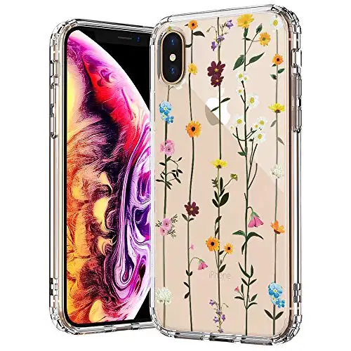Case for iPhone 11, Daisy Floral Flower Pattern Clear Design Printed Plastic Hard with TPU Bumper Protective Case Cover