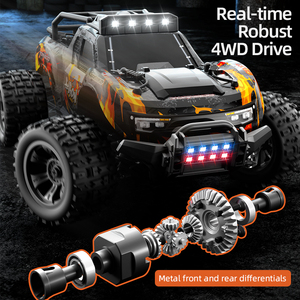 JJRC C8810 <span class=keywords><strong>1</strong></span>:18 échelle brosse en carbone haute vitesse 4x4 jouet électrique tout-terrain voiture RC pleine échelle dérive avec lumière LED matériau métallique - Product Image 3