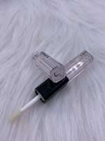 Emballage vide pour brillant à lèvres à double applicateur, en plastique transparent, carré, luxe/classique/tendance, pour cosmétiques