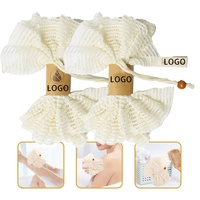 Éponge de bain personnalisable avec logo, super exfoliante, pour spa à domicile, en coton tissé, éponge de douche, pouf, brosse en maille, boule de gommage pour le bain