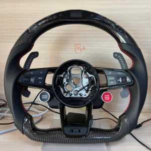 Volante Deportivo de Fibra de Carbono con Pantalla LED para <span class=keywords><strong>Audi</strong></span> A7 A4 A5 A6 S4 S5 S7 2010 2013 2014 2015, <span class=keywords><strong>Interior</strong></span> Automotriz - Product Image 1