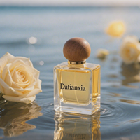 Botol parfum desain 100Ml, botol parfum persegi kaca bening kosong dengan kotak