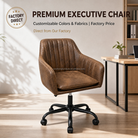 Fauteuil rembourré moderne avec base pivotante à vérin réglable et cinq roulettes pour bureau, maison, salle d'étude et zone de réception