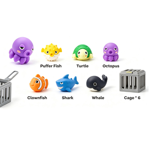 Jouets de plongée amusants pour enfants, pour piscine extérieure et plage, jeu aquatique, ensemble de jouets de <span class=keywords><strong>bain</strong></span> pour tout-petits, boîte à poissons, animaux flottants - Product Image 1