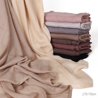 Foulard Hijab en rayonne de qualité supérieure pour femmes grande taille léger couleur unie solide coton musulman Modal châle enveloppement