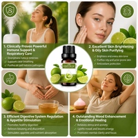 Huile Essentielle de Zeste de Citron Vert Frais 10ml, 100% Pure et Naturelle, Qualité Supérieure, Pressée à Froid, pour Diffuseur, Soins de la Peau, Shampoing (Marque Blanche)