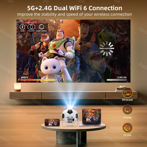 Mini Proyector LED HD Portátil con Diseño de Fútbol, Android 11, Sistema Operativo Coolita <span class=keywords><strong>TV</strong></span> Integrado y Más de 1000 Canales Gratuitos - Product Image 4