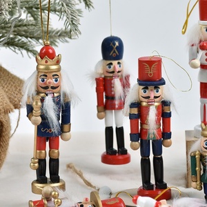 European-Style Wooden <b>Nutcracker</b> Soldier Small Holiday Ornament Doll Eco-Friendly Modern Design Living Room <b>Christmas</b> Hanging - Product Image 4
