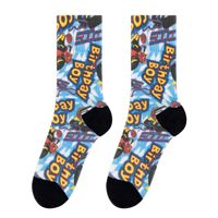 Chaussettes de sport respirantes en coton imprimées par sublimation 3D, personnalisables avec logo, pour hommes et femmes, collection Printemps-Été