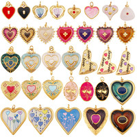 Pendentif Cœur d'Amour Coloré en Acier Inoxydable, Accessoire de Bijoux pour Collier et Bracelet R72