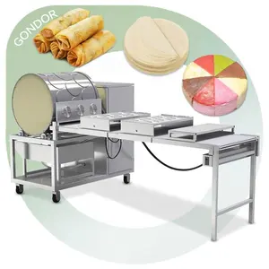 Mesin Kulit Samosa Sheet Lumpia Wrapper Maker Automático Lumpia Pastelería Injera Spring Roll Make Machine