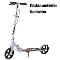 Trottinette électrique pour adulte avec grandes roues, trottinette pliable à deux roues avec frein à main.