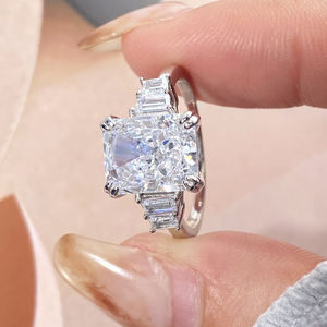 مخصص 8A تشيك زركونيا S925 خاتم فضة قطع الجليد مجوهرات الزفاف الماس الخطبة وعد الزفاف خواتم للنساء - Product Image 1