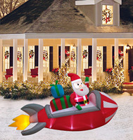 Nouveau 2024 – Fusée volante gonflable de Noël de 7 pieds avec LED DC IP44, écologique, pour décorations de Noël extérieures