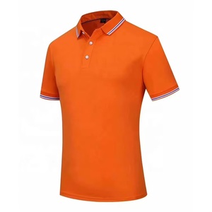 Vente en Gros de Haute Qualité Golf Logo Personnalisé T-shirts Polo Simple d'Été <span class=keywords><strong>Orange</strong></span> pour Hommes - Product Image 1