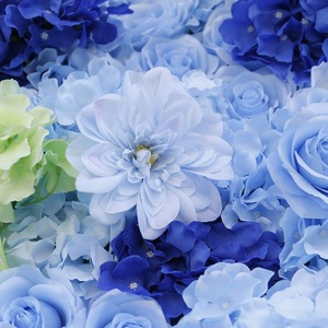 Panel de Pared de Flores Artificiales 5D Azules, Rollo de Fondo de 8 pies x 8 pies para Decoración de Bodas - Product Image 6