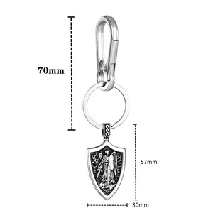 Llavero de Metal con Colgante de Ángel y Caballero, Acero Inoxidable, Accesorio Masculino, Regalo para Ocasiones Especiales - Product Image 4