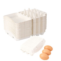 Boîte à œufs de luxe en bagasse de canne à sucre, 15 emplacements, avec logo personnalisé imprimé et design graphique, pour ferme