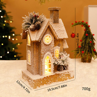 Décoration de la maison, décorations de Noël créatives, maison de campagne, décorations de Noël, décoration de maison en bois, mini maison avec éclairage LED