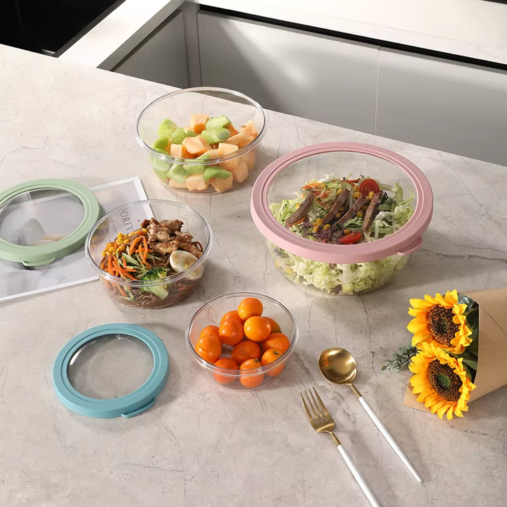 Hot Sales Modern Design 4Piece Set Transparent PET Plastic Food