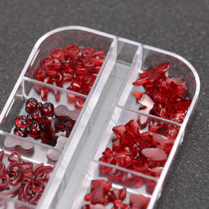 Caixa de Liga Metálica com 12 Compartimentos, Estilo Francês, para Pingentes de Unha, Joias, Mini Laço Borgonha 3D, Novo Ano Chinês, Tendência, Mais Vendido - Product Image 5