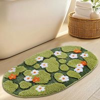 Karpet Bulu Halus Modern Motif Bunga Liar dari Bahan Microfiber, Ramah Lingkungan, Ramah Hewan Peliharaan, Anti-Selip untuk Kamar Tidur dan Kamar Mandi
