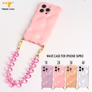 3D xoăn hình dạng sóng TPU điện thoại di động Trường hợp đối với iPhone 15 Pro Max chống sốc kẹo sóng màu điện thoại trường hợp bán buôn - Product Image 2