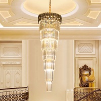 Personnalisé Nordique Moderne Hôtel Lobby Villa Escalier Pendentif Lumière Grand Long Lustre En Cristal De Luxe