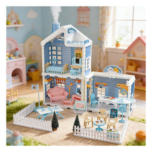 Kit de Casa de Muñecas de Plástico para Niños, con Muebles y Accesorios para Armar, Mini Casa Creativa, Regalo de Cumpleaños para Niños - Product Image 1