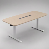 Bureau de conférence électrique réglable en hauteur, table de bureau longue et moderne, poste de travail pour salle de réunion, salle de formation, salle à manger, en MDF